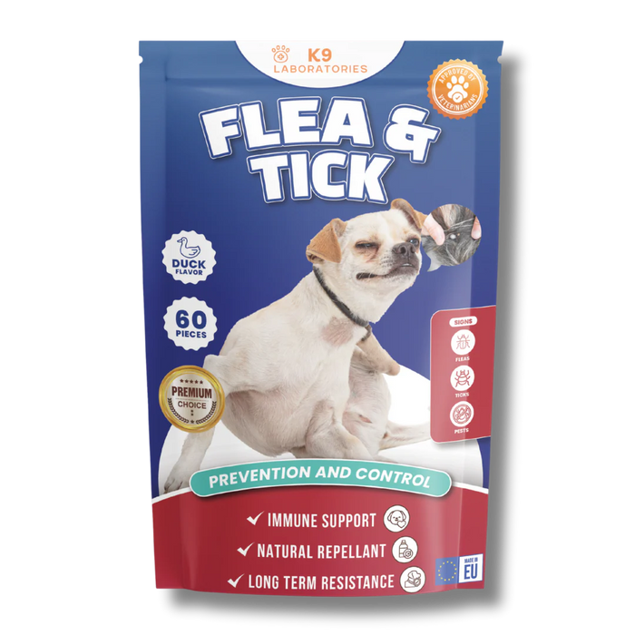Floh und Zeckenzeit Kausnack für Hunde von K9 Laboratories