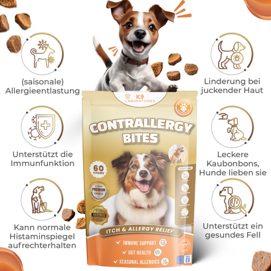 Contrallergy - Natürliches Antihistamin für deinen Hund - Beruhigt Haut & Immunsystem