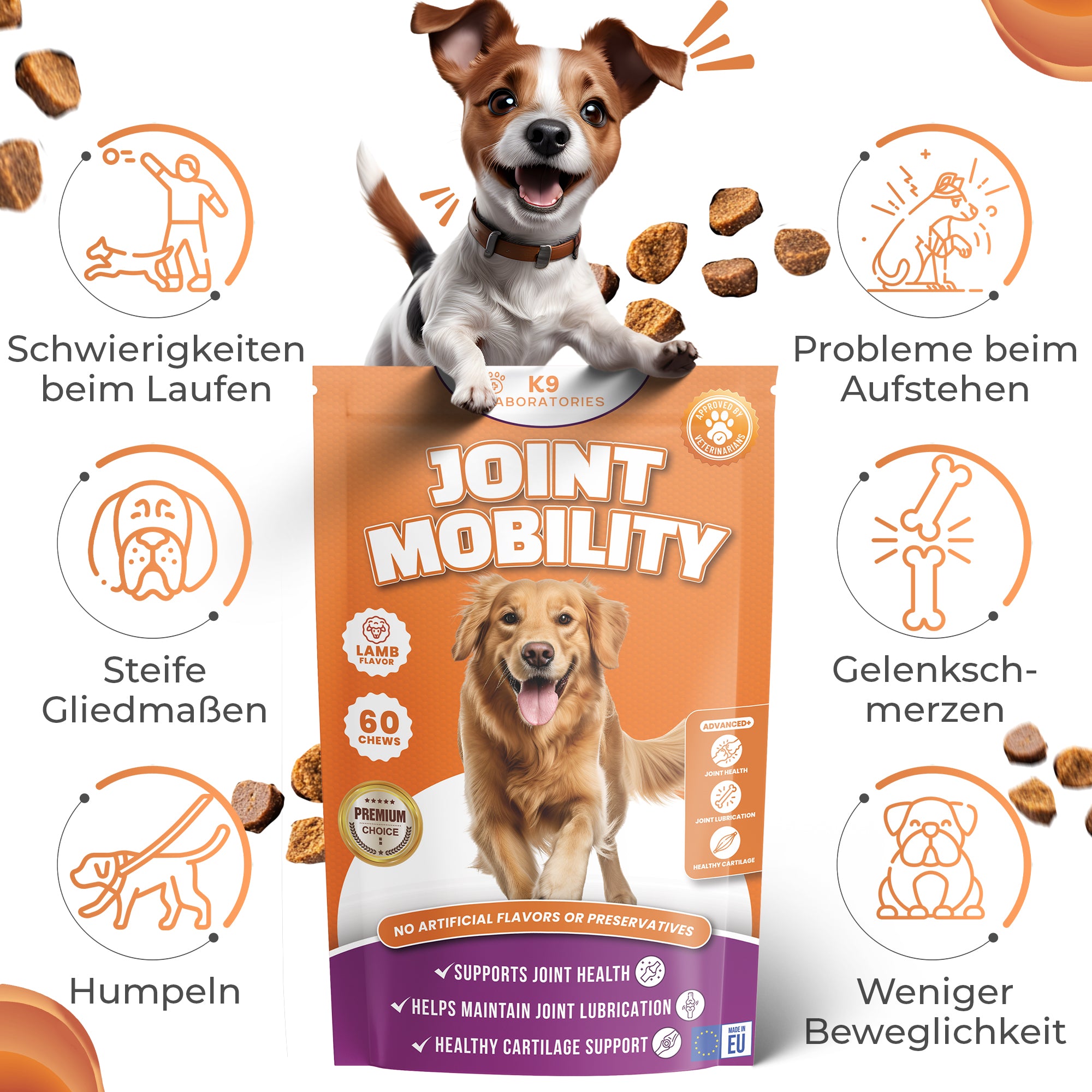 Joint Mobility Kausnack - Unterstützt Gelenke & Knochen - Lassen Sie Ihren Hund wieder springen & toben