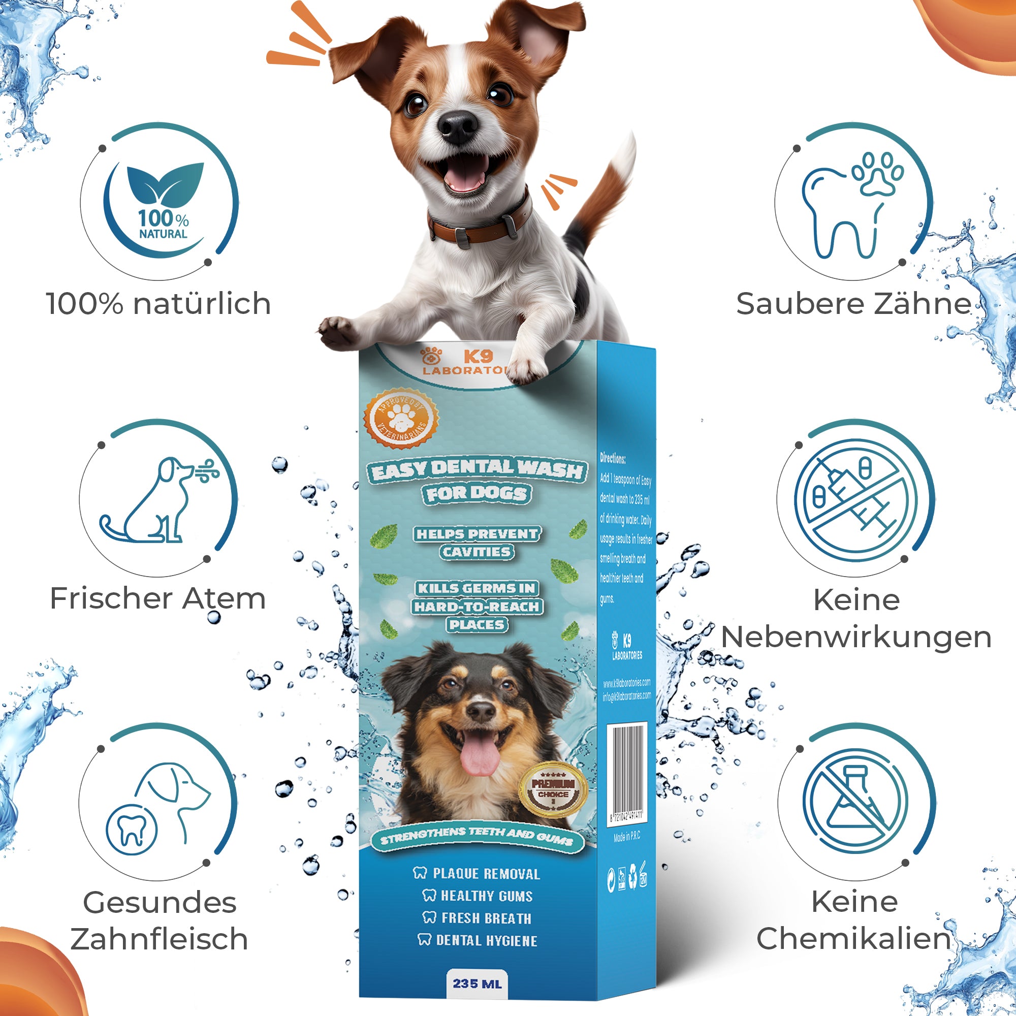 Easy Mundwasser - Tägliche Zahnpflege leicht gemacht - Für saubere Zähne & frischen Atem - Einfach ins Trinkwasser – große Wirkung