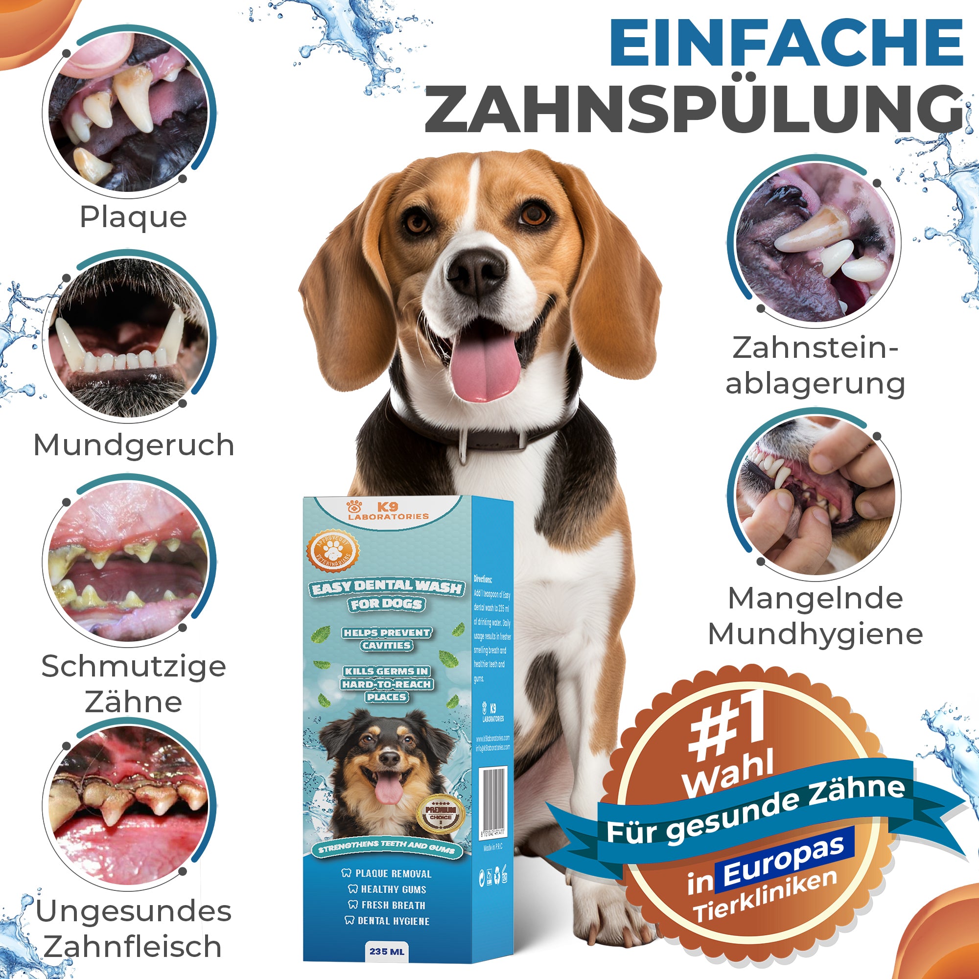 Easy Mundwasser - Tägliche Zahnpflege leicht gemacht - Für saubere Zähne & frischen Atem - Einfach ins Trinkwasser – große Wirkung