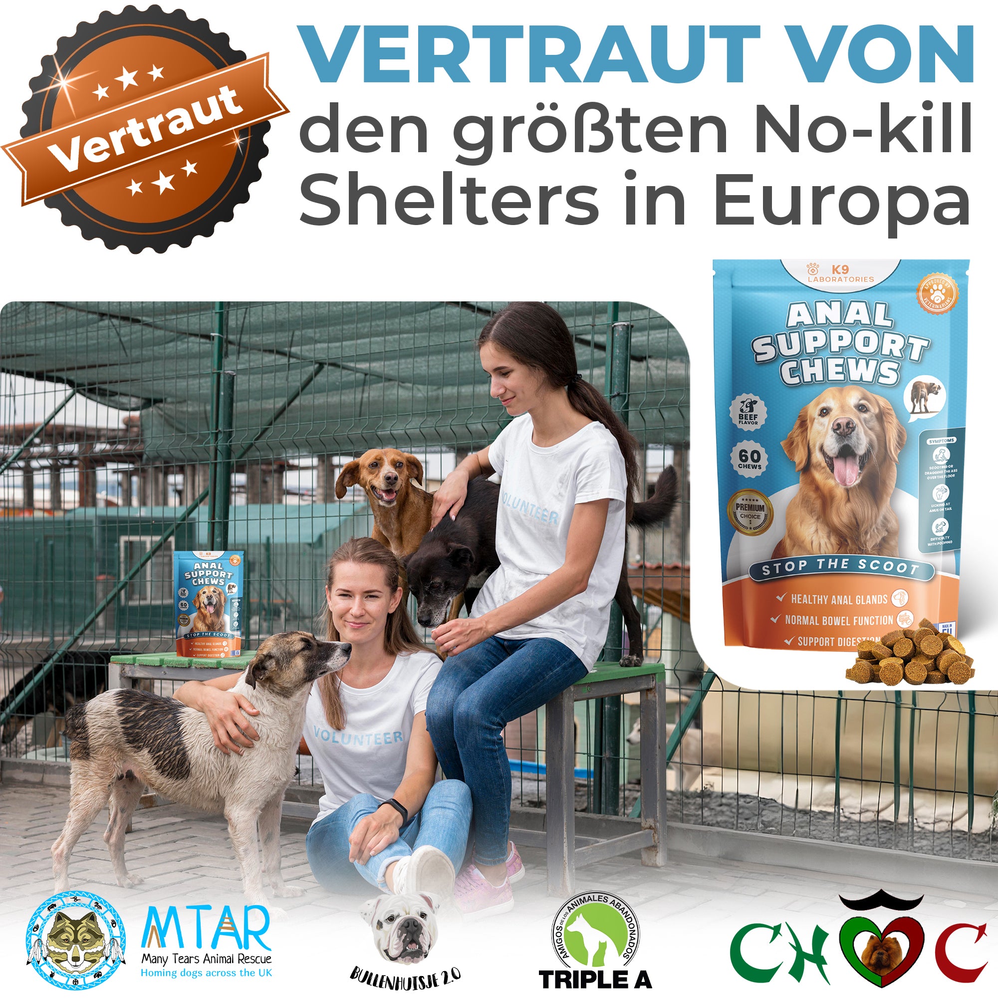 Anal Support Kausnack - Befreien Sie Ihren Hund von ständigem Po-Jucken und schlittenfahren