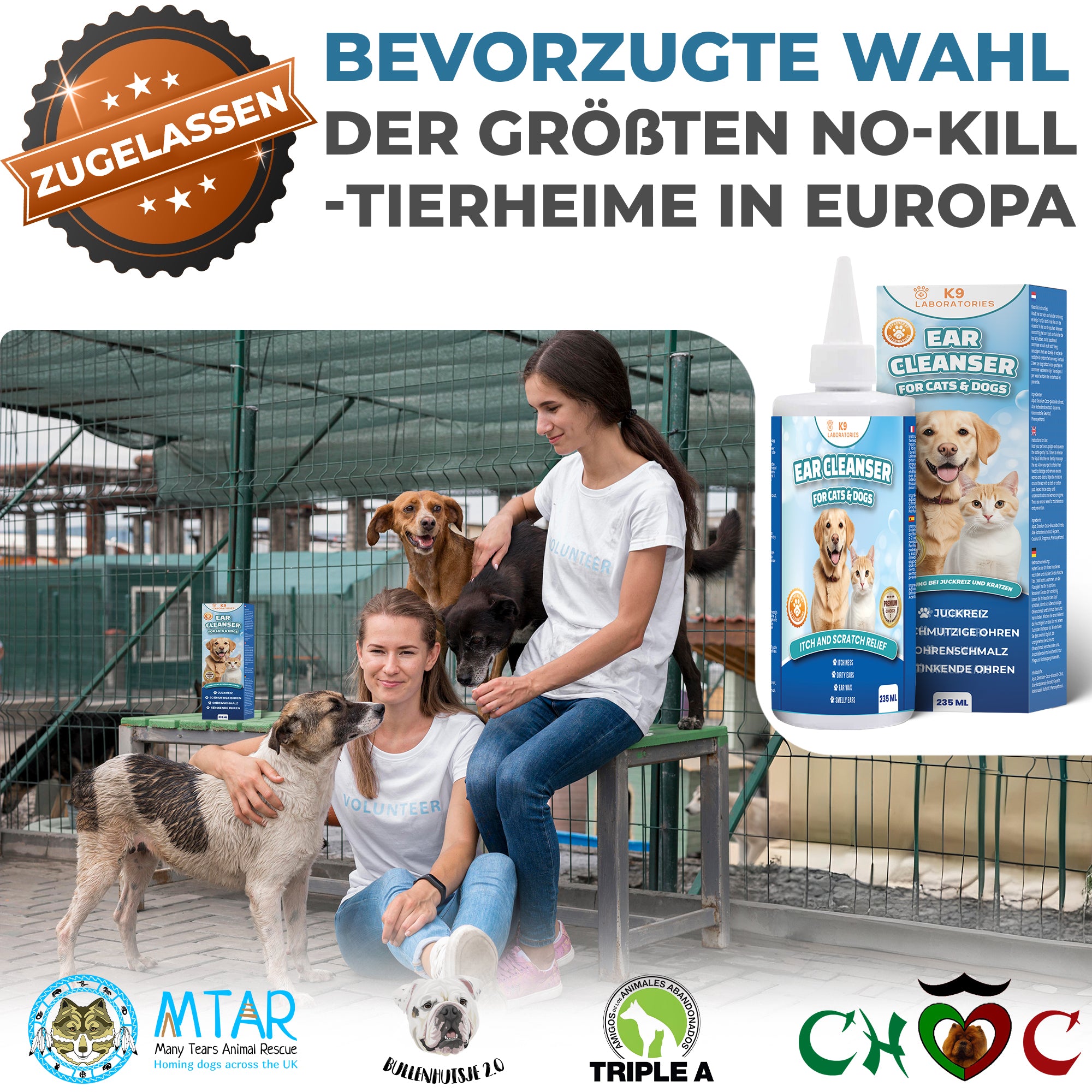 Ohrreiniger für Hunde - Ohrpflege ohne Stress – gegen Schmutz, Geruch & Entzündungen - ganz natürlich -