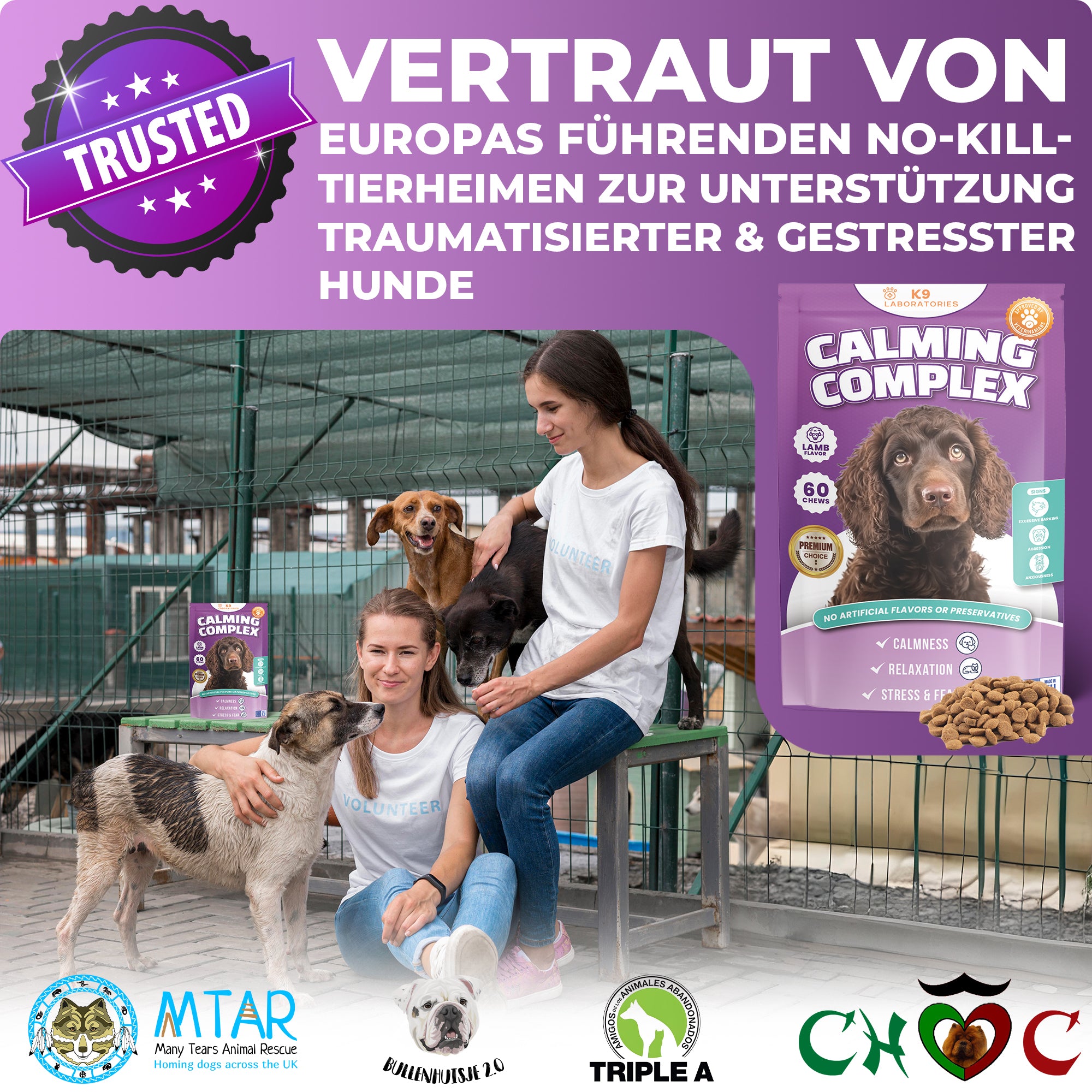 Calming Kausnack - Schnelle Hilfe bei Stressverhalten - natürliche Beruhigung - Weniger Bellen, mehr Balance