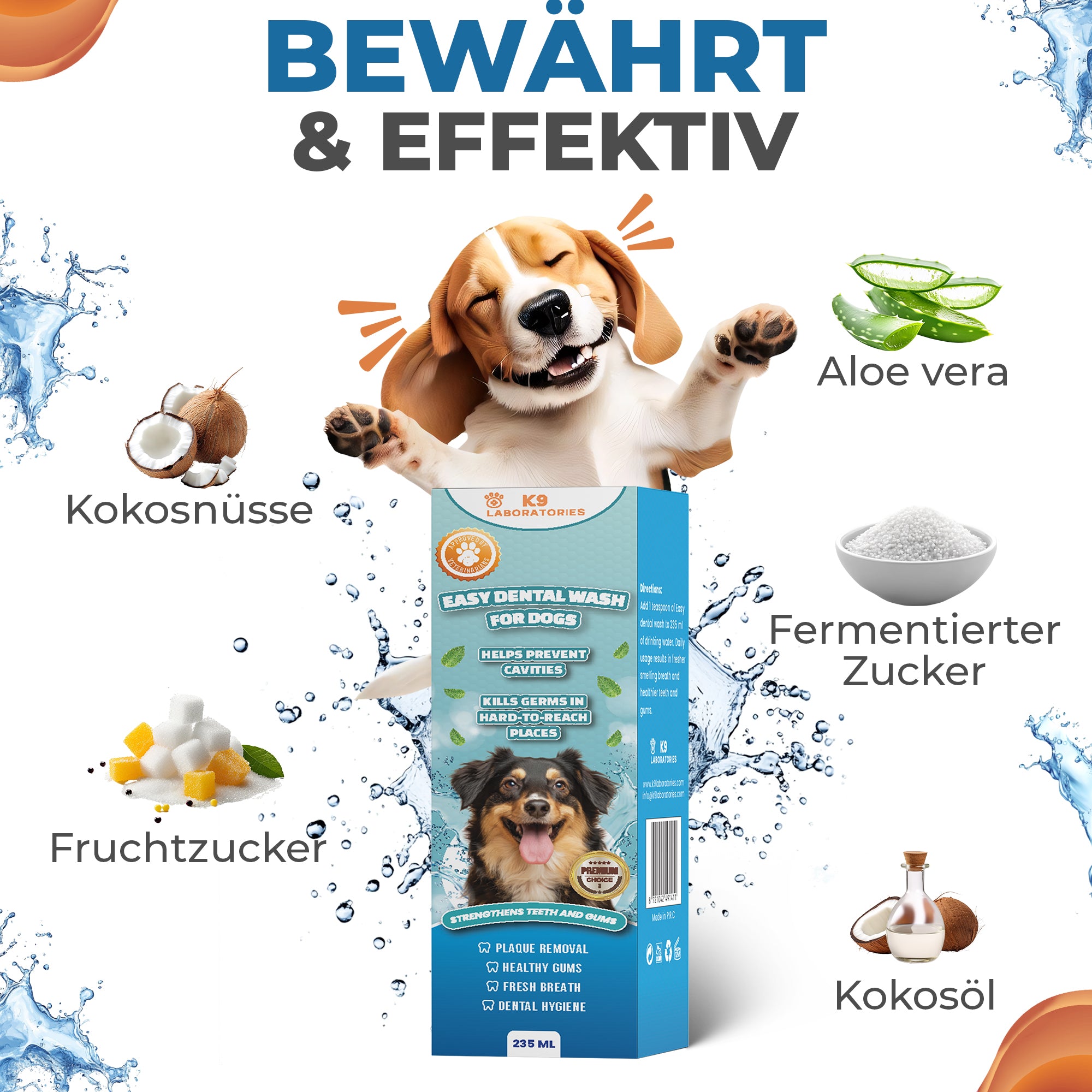 Easy Mundwasser - Tägliche Zahnpflege leicht gemacht - Für saubere Zähne & frischen Atem - Einfach ins Trinkwasser – große Wirkung