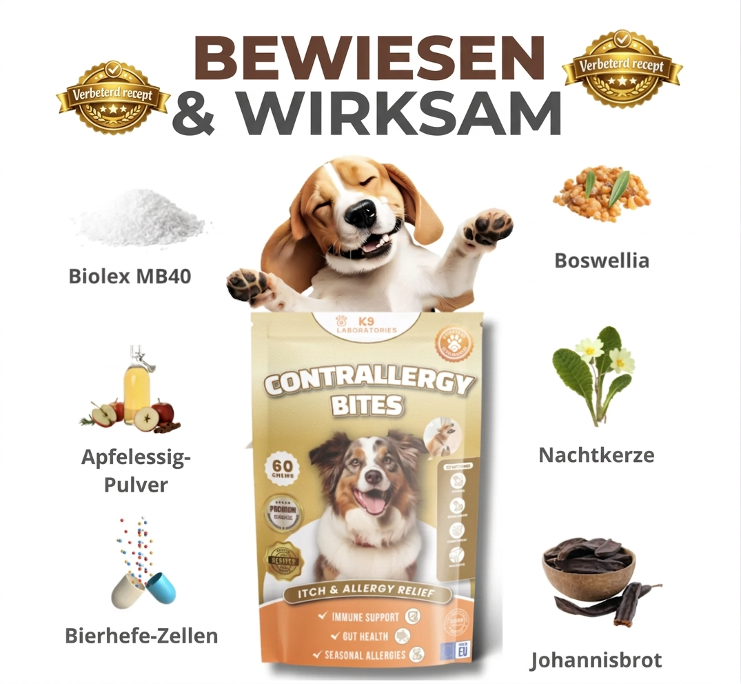 Contrallergy - Natürliches Antihistamin für deinen Hund - Beruhigt Haut & Immunsystem